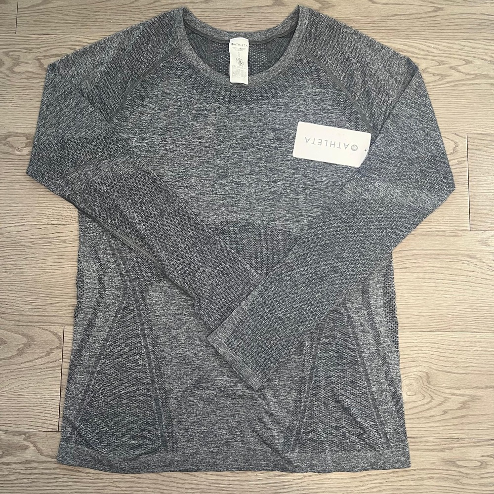 Athleta Women's Momentum Seamless Heather Long Sleeve Size XL NWT